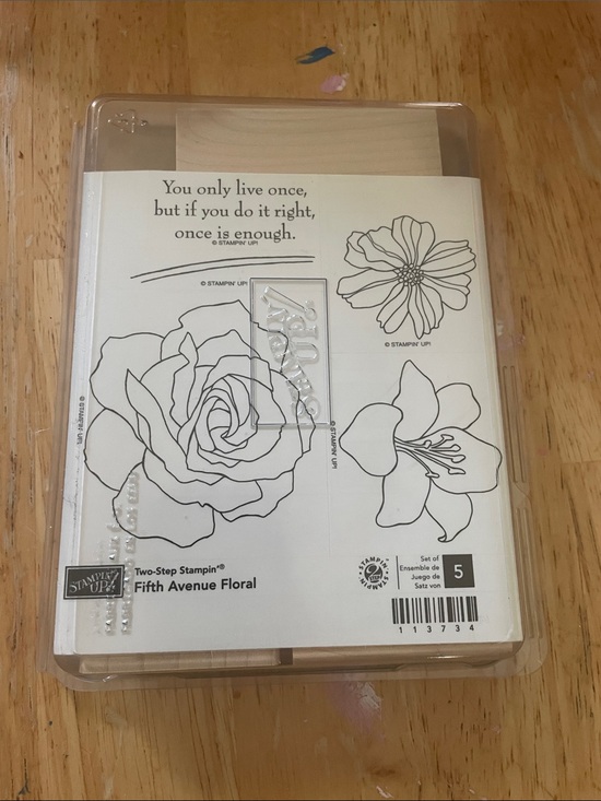 Stampin' Up! Other - Retired Stamp in' Up! Fifth Avenue Floral Wood Mount Stamp Set